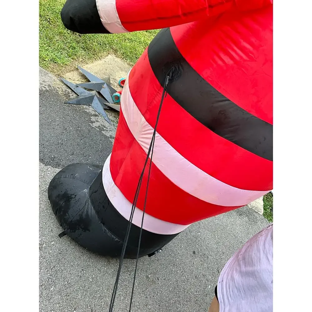 Inflatable black Santa Claus for yard, plug included